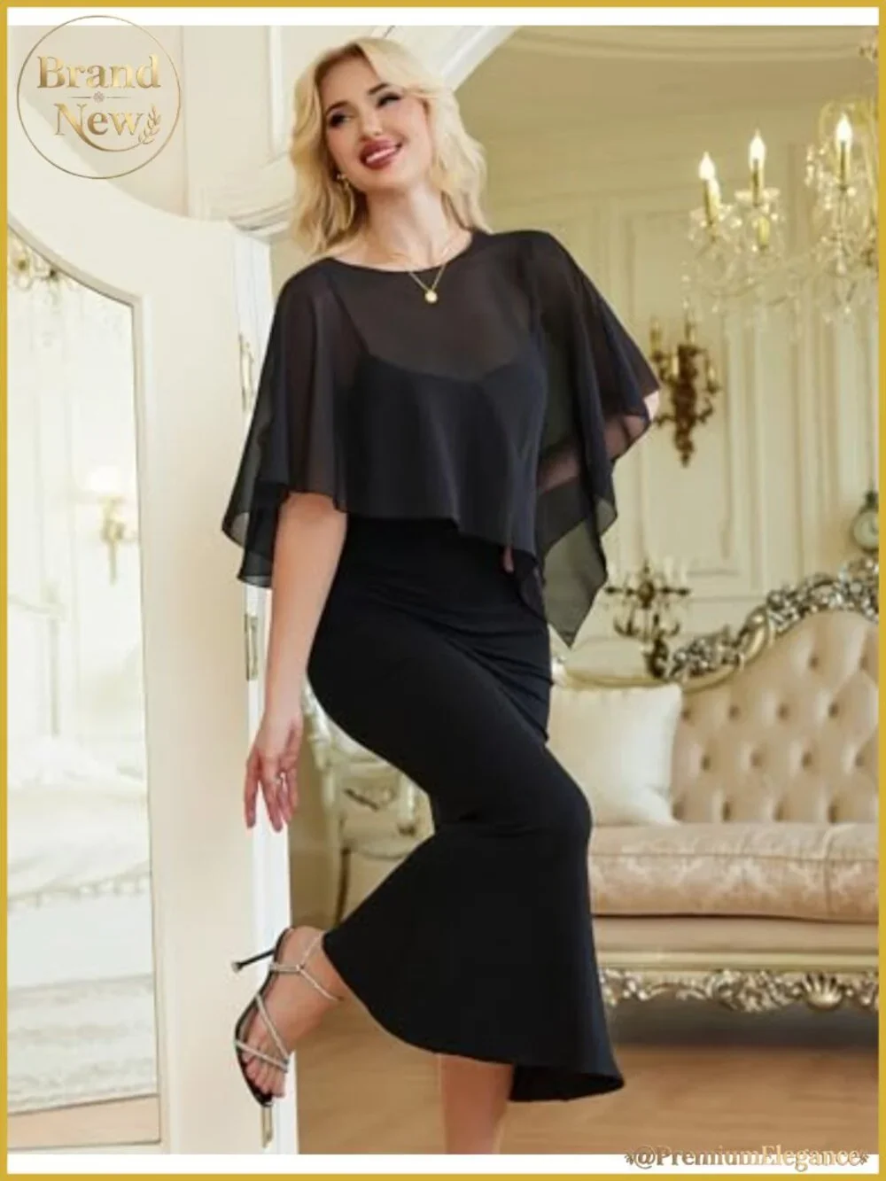 Chiffon Capelet Batwing Sleeve Sheer Wrap Wedding Shawl Cover Up One Size